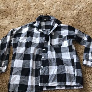 Black and white checkered flannel